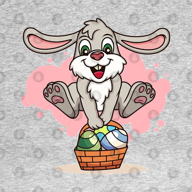 Easter Bunny with Eggs by Cool Abstract Design